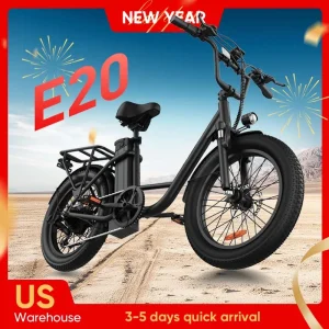 URLIFE 1000W Electric Bike 20" Fat Tire 48V Battery 7-Speed