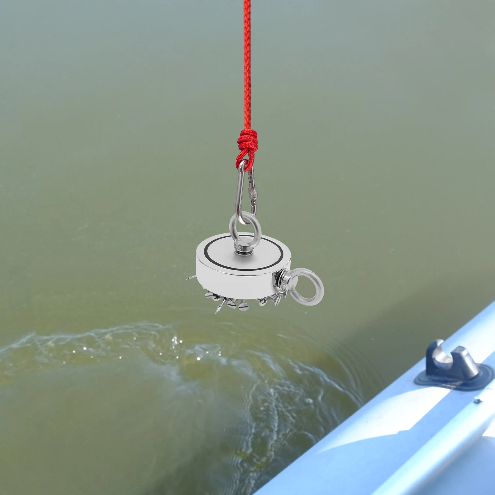Heavy-Duty Salvaging Fishing Magnet Kit, net 2000 Pounds X6mmx30m Rope + gloves - Image 3