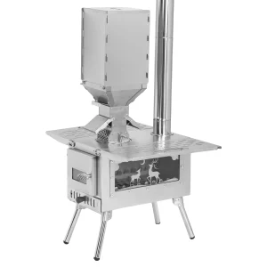 Portable Wood Burning Tent Stove for Outdoor Heating & Camp; Cooking
