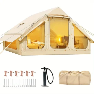 1-5 People, Luxury Oxford Tent with Double Door Windows for Easy Set-up with pump
