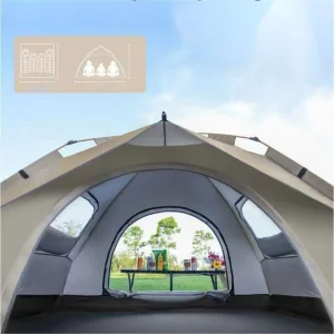 Outdoor Camping Tent with Sunshade – 2 Doors & 2 Windows