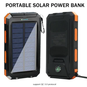 20000mAh Waterproof Solar Power Bank with Dual USB