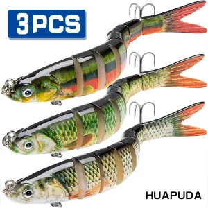 3 Pieces Freshwater and Saltwater Fishing Lures, Trout Crappie Swim Bait